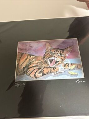 Cat Art Print - Brown Tabby artist print titled “Tequila” by Heather A. French.